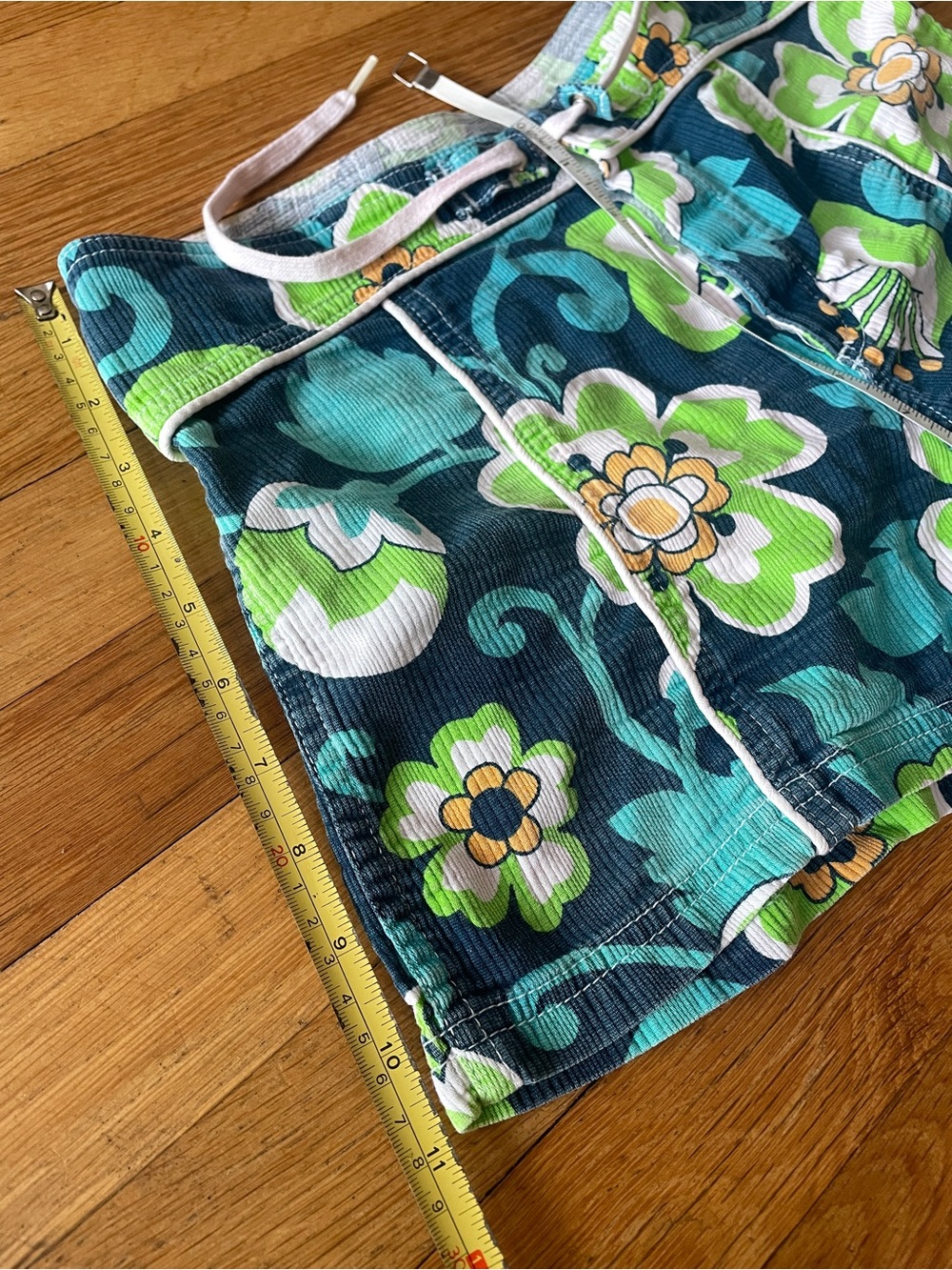 Vintage 90âs ROXY Board Shorts Size 7 Blue, Turquoise, Green, Hawaiian Flowers - Picture 10 of 13
